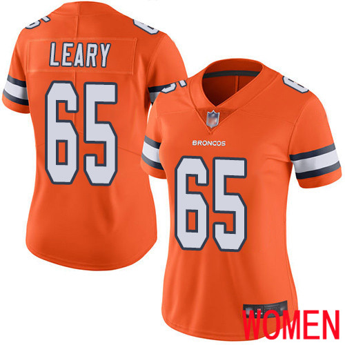 Women Denver Broncos #65 Ronald Leary Limited Orange Rush Vapor Untouchable Football NFL Jersey